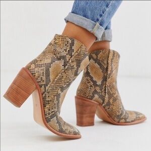Free People Barclay Snake Print Ankle Booties